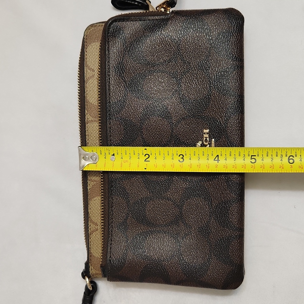 Coach Signature Double Zip Wallet Wristlet - Picture 10 of 14